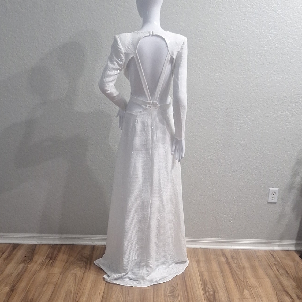 BCBG MaxAzria Runway White Sequined Dress - Picture 3 of 17